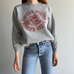 1970/80s Front and Back USMC Sweatshirt - The Bully Butt on The Backside!