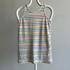 1970/80s Longer Striped Tank with a Slight Scoop Back