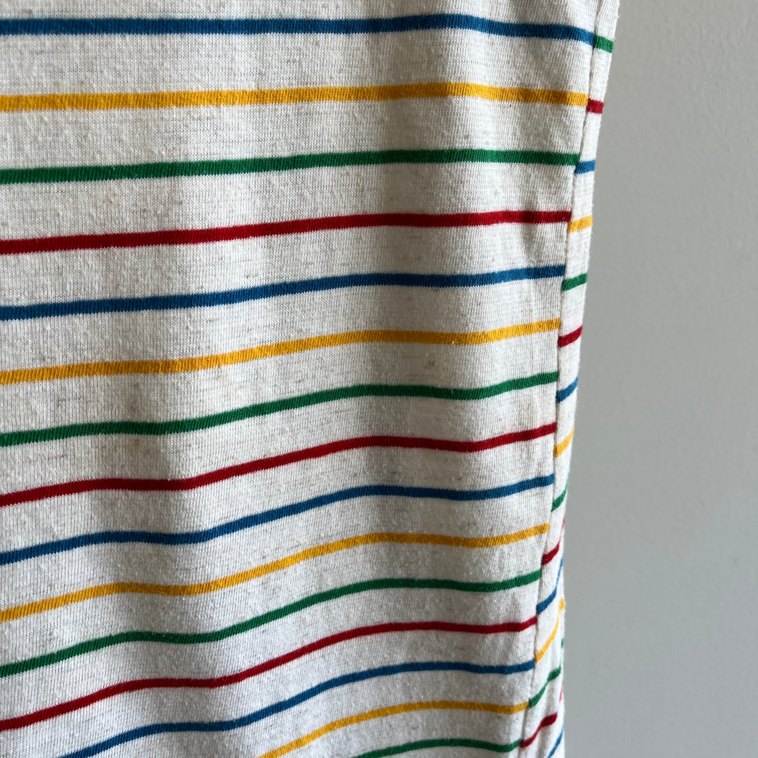 1970/80s Longer Striped Tank with a Slight Scoop Back