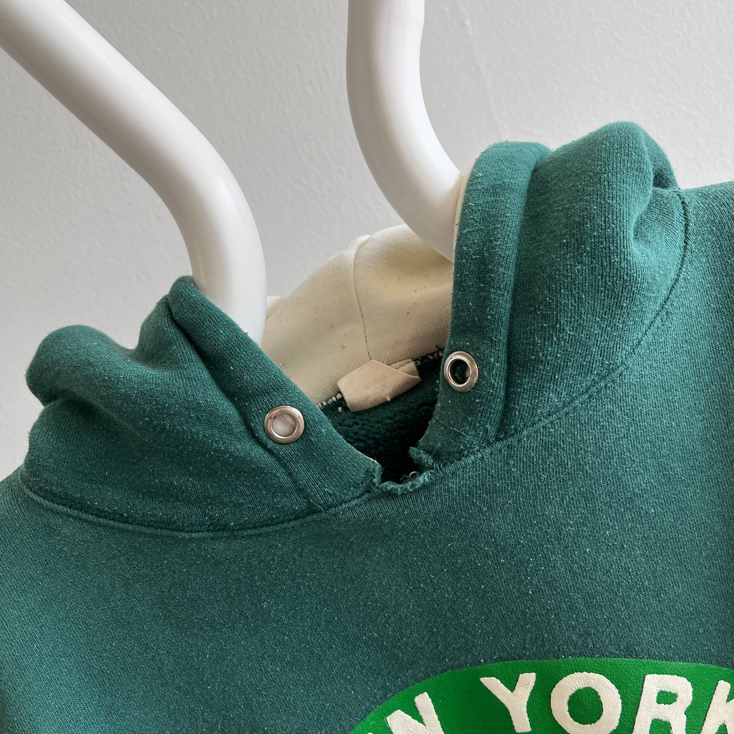 1970s Two Tone New York Jets Medium Weight Pull Over Hoodie - Collectors Be Like!!