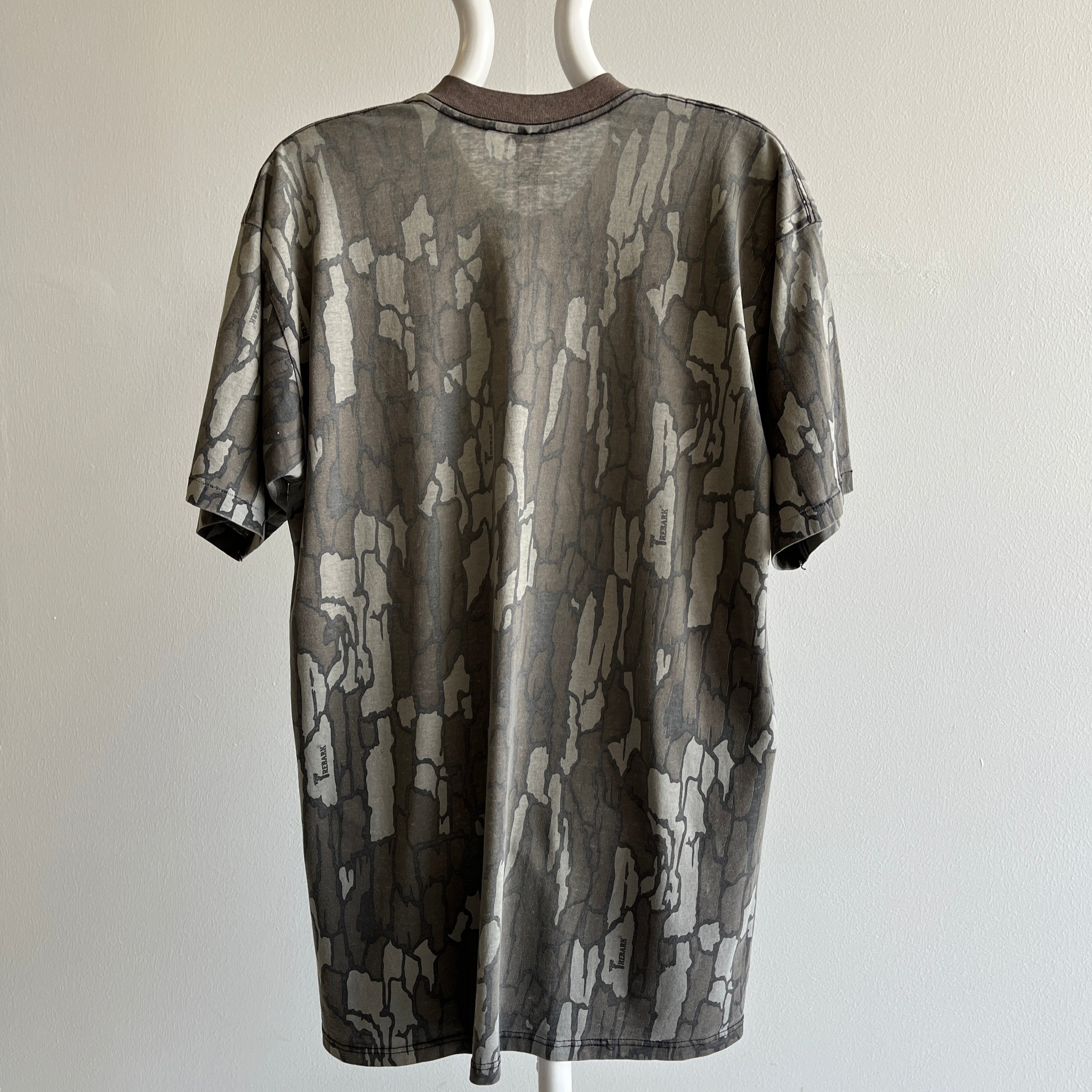 1980s Rebark Long Super Slouchy Tree Bark Camo T-Shirt
