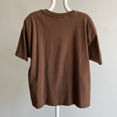 1990 Chocolate Brown Boxy Hanes Her Way Blank Cotton T-shirt