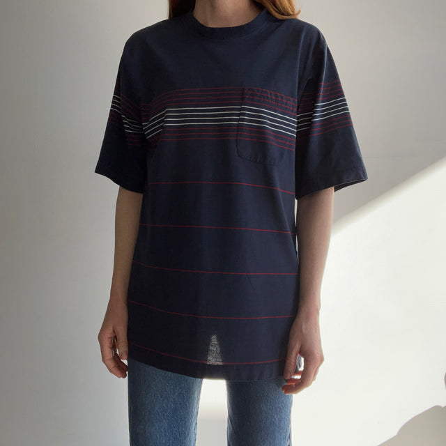 1970/80s Striped Pocket T-Shirt