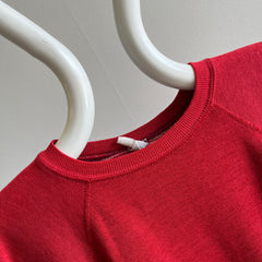 1980s Thin Rusty Red Raglan