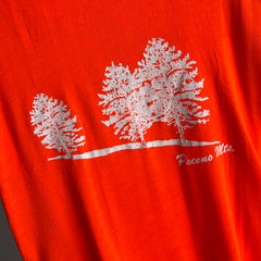 T-shirt orange néon des montagnes Pocono des années 1970/80