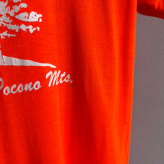 T-shirt orange néon des montagnes Pocono des années 1970/80