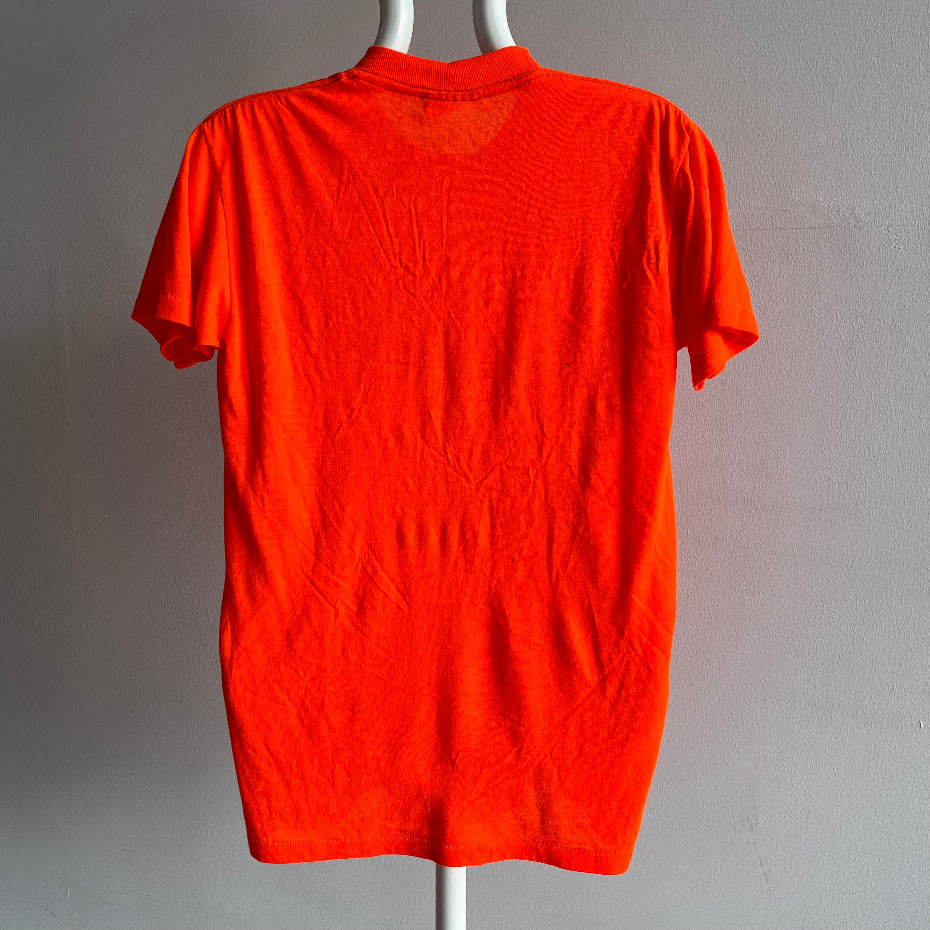 T-shirt orange néon des montagnes Pocono des années 1970/80