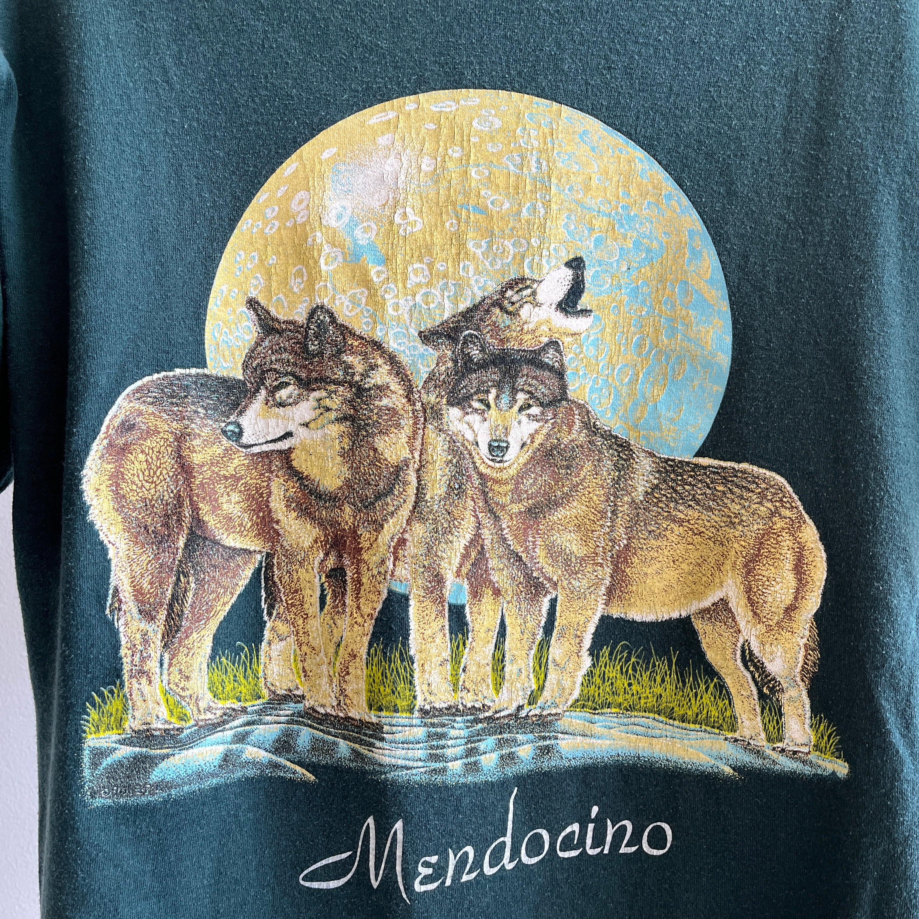 1980s Mendocino Wolf Tourist T-SHirt