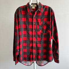 1980s Buffalo Plaid Lightweight Flannel - Cool Buttons!!