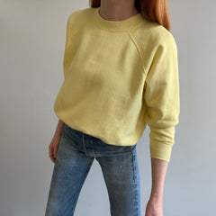 1980s Soft and Cozy Pale Yellow Raglan by Pannill - Great Shape!
