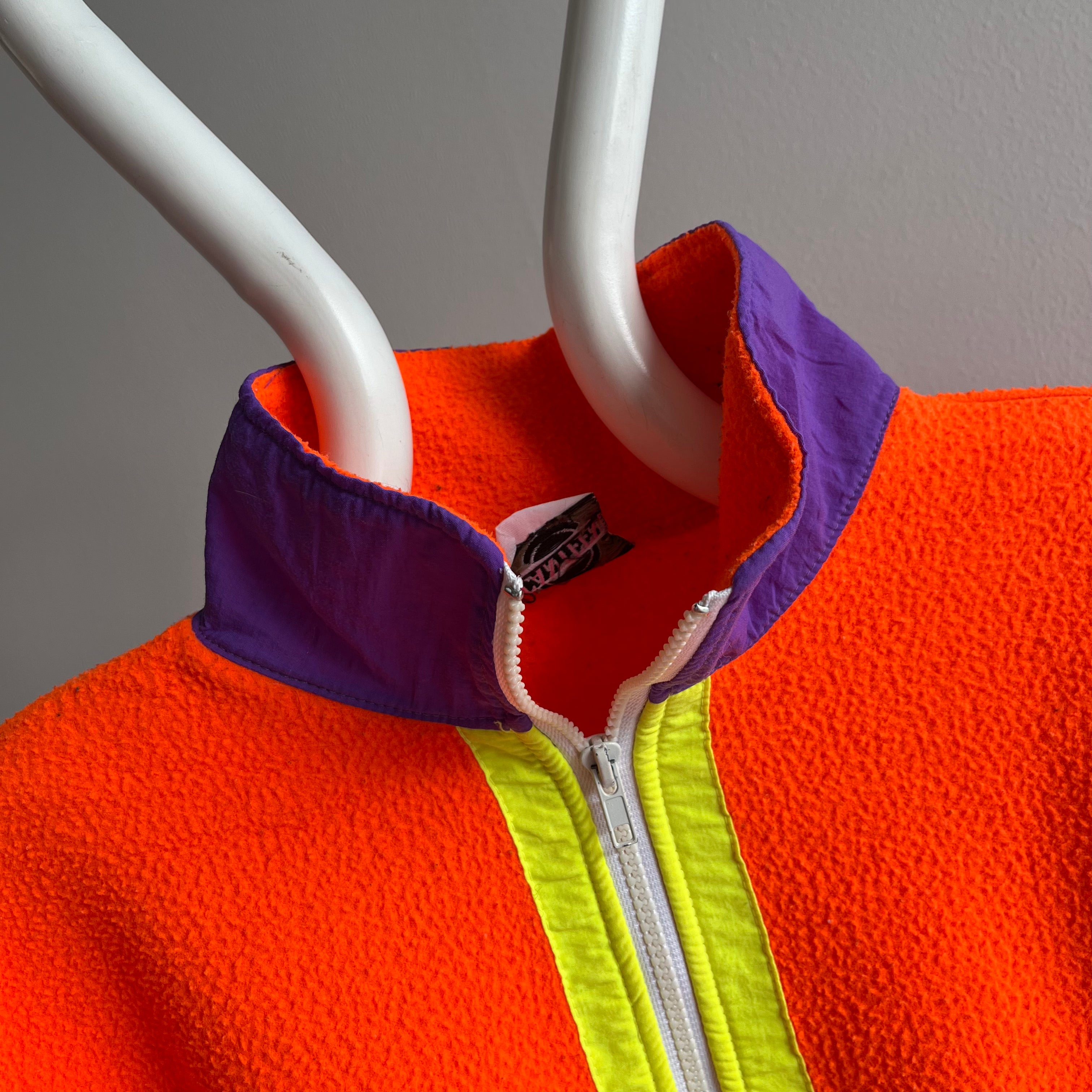 1980s EPIC!!!!! NEON 1/4 Zip Fleece by Canteen