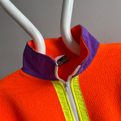 1980s EPIC!!!!! NEON 1/4 Zip Fleece by Canteen