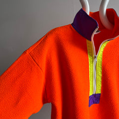 ÉPIQUE DES ANNÉES 1980 !!!!! Polaire 1/4 Zip NEON par Canteen