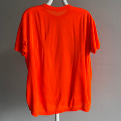 T-shirt orange fluo très doux des années 1980