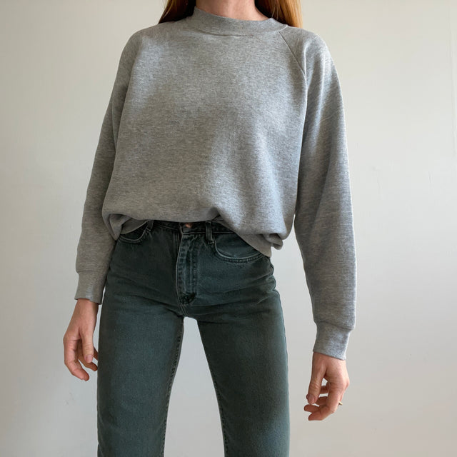 1990s Soft Blank Gray Raglan with Staining