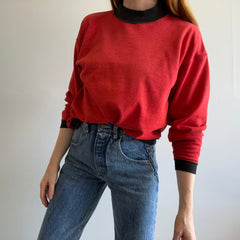 GG Heather Red Sweatshirt with Brown/Black Contrast Trim