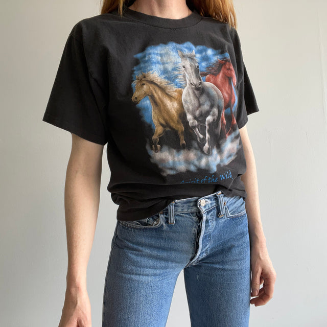 2000 Spirit of the Wild - Horses Running Cotton T-Shirt