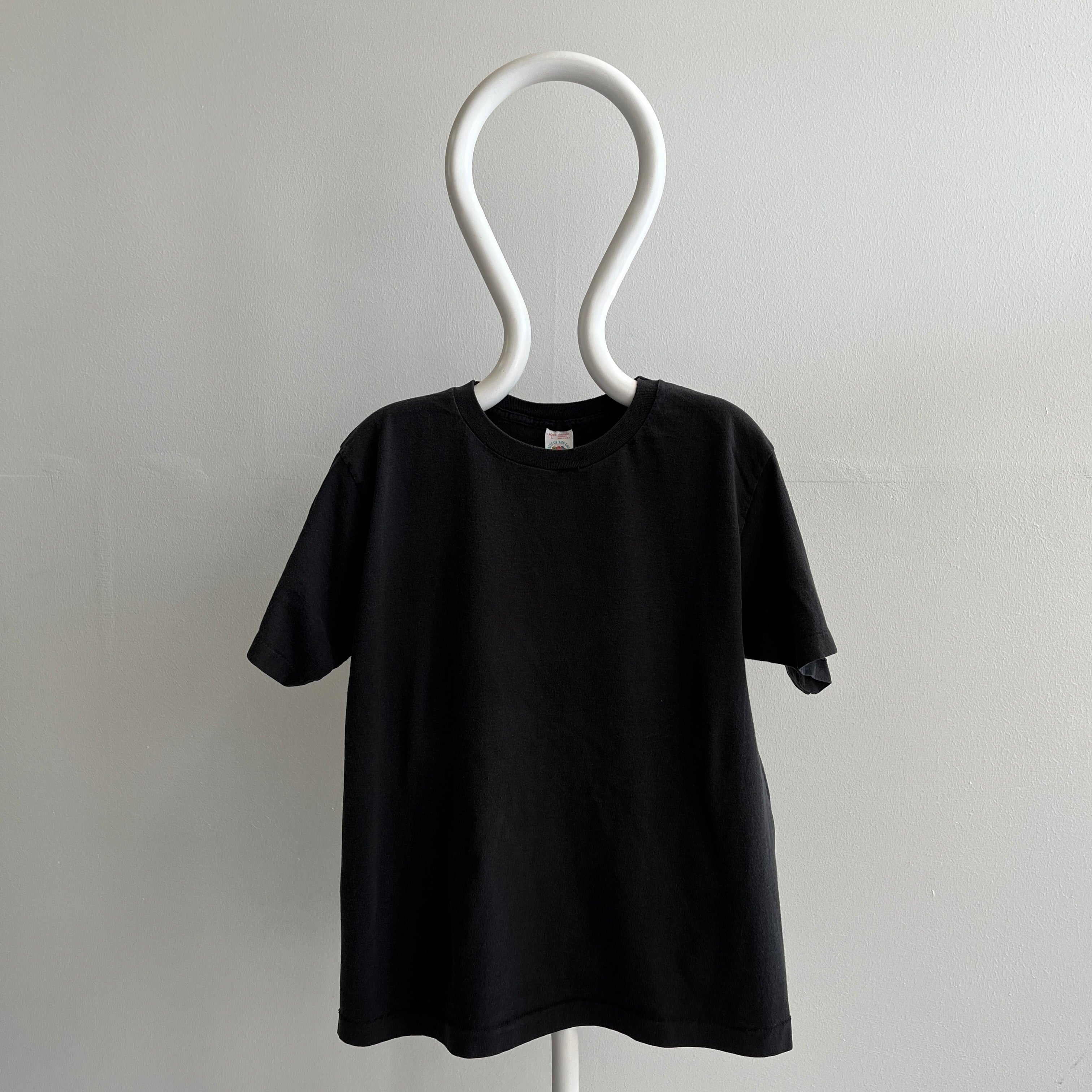 1980s FOTL Ladies Blank Black Cotton T-Shirt
