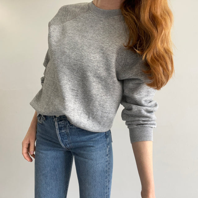 1980s Blank Gray Sweatshirt by Ultra Fleece