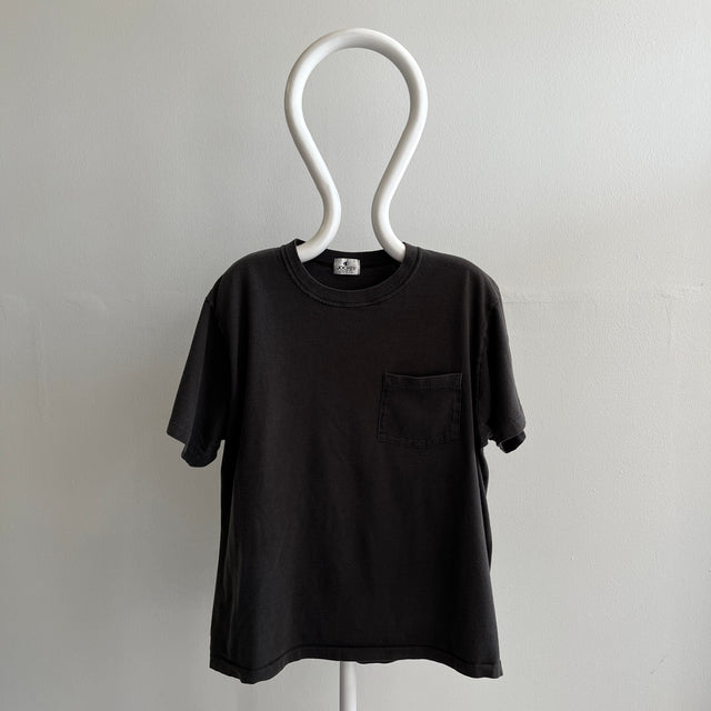 1980s Jockey Faded Blank Black Pocket T-Shirt