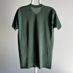 1970s Dark Olive Green Selvedge Triangle Pocket T-Shirt