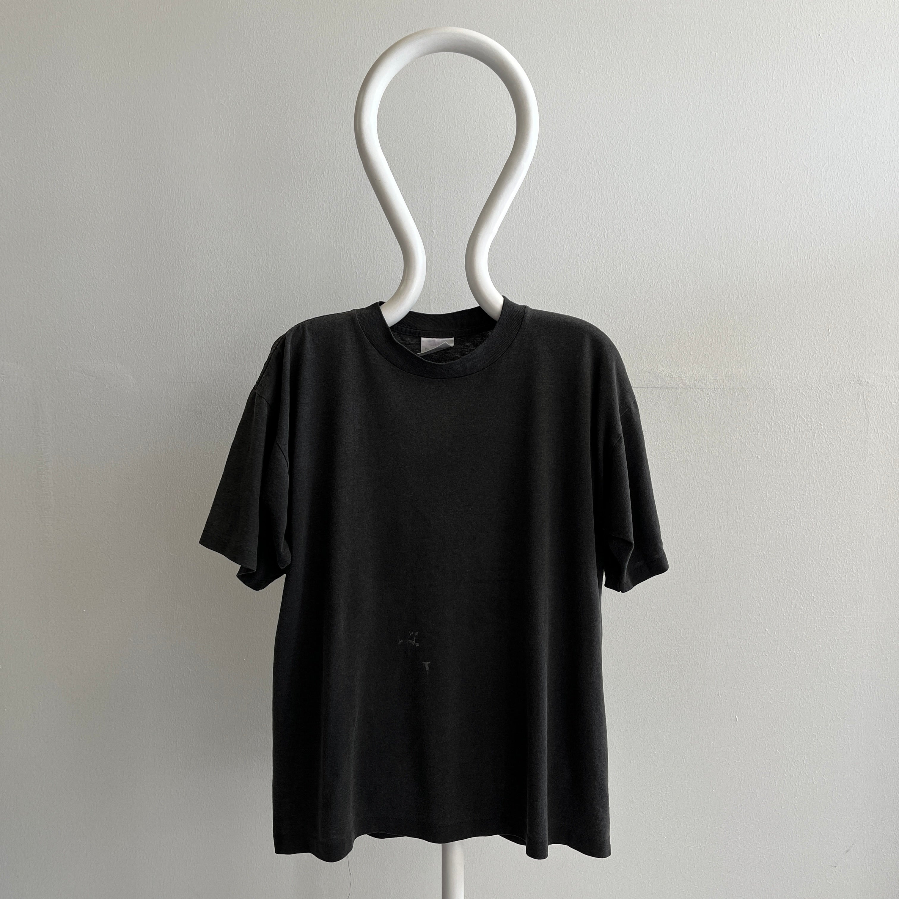 1980s Slouchy Faded Blank Black (Rad Hang) T-Shirt