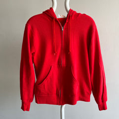 1980s Red Zip Up Hoodie