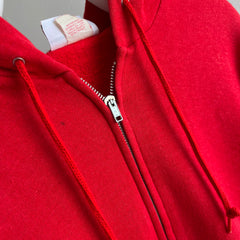 1980s Red Zip Up Hoodie