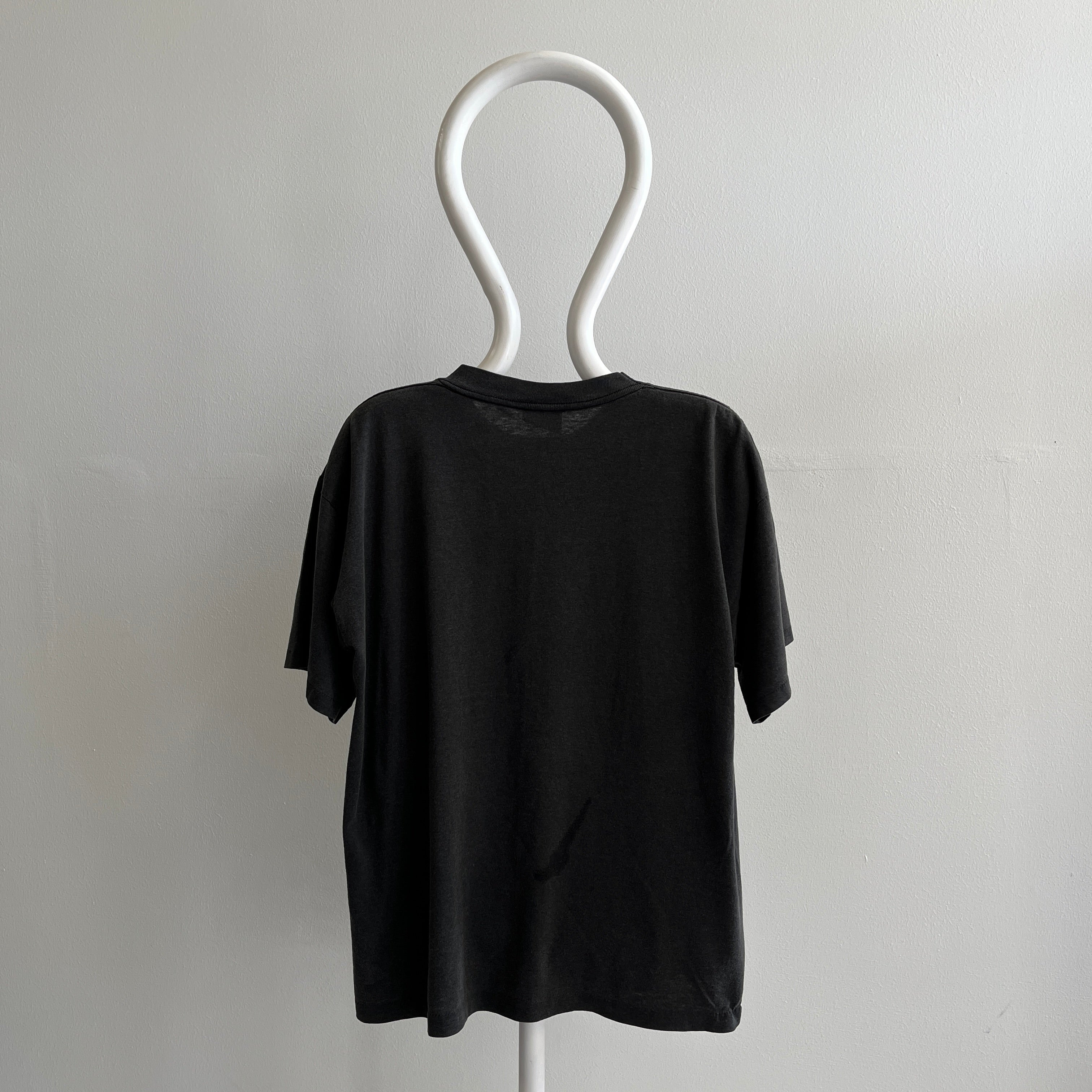 T-shirt noir délavé des années 1980 (Rad Hang)
