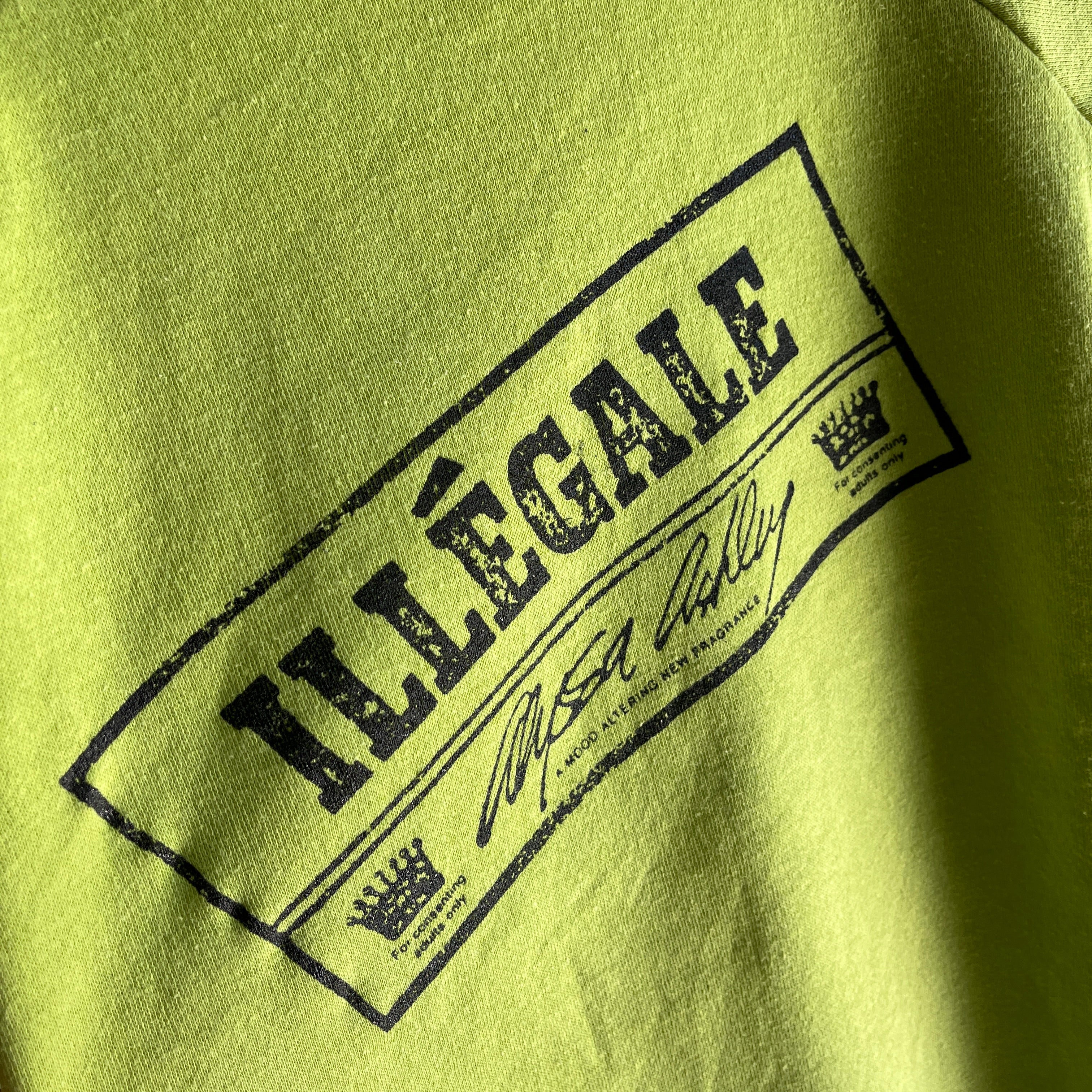 1989 Illegale Alyssa Ashley Fragrance Sweat-shirt publicitaire vert citron