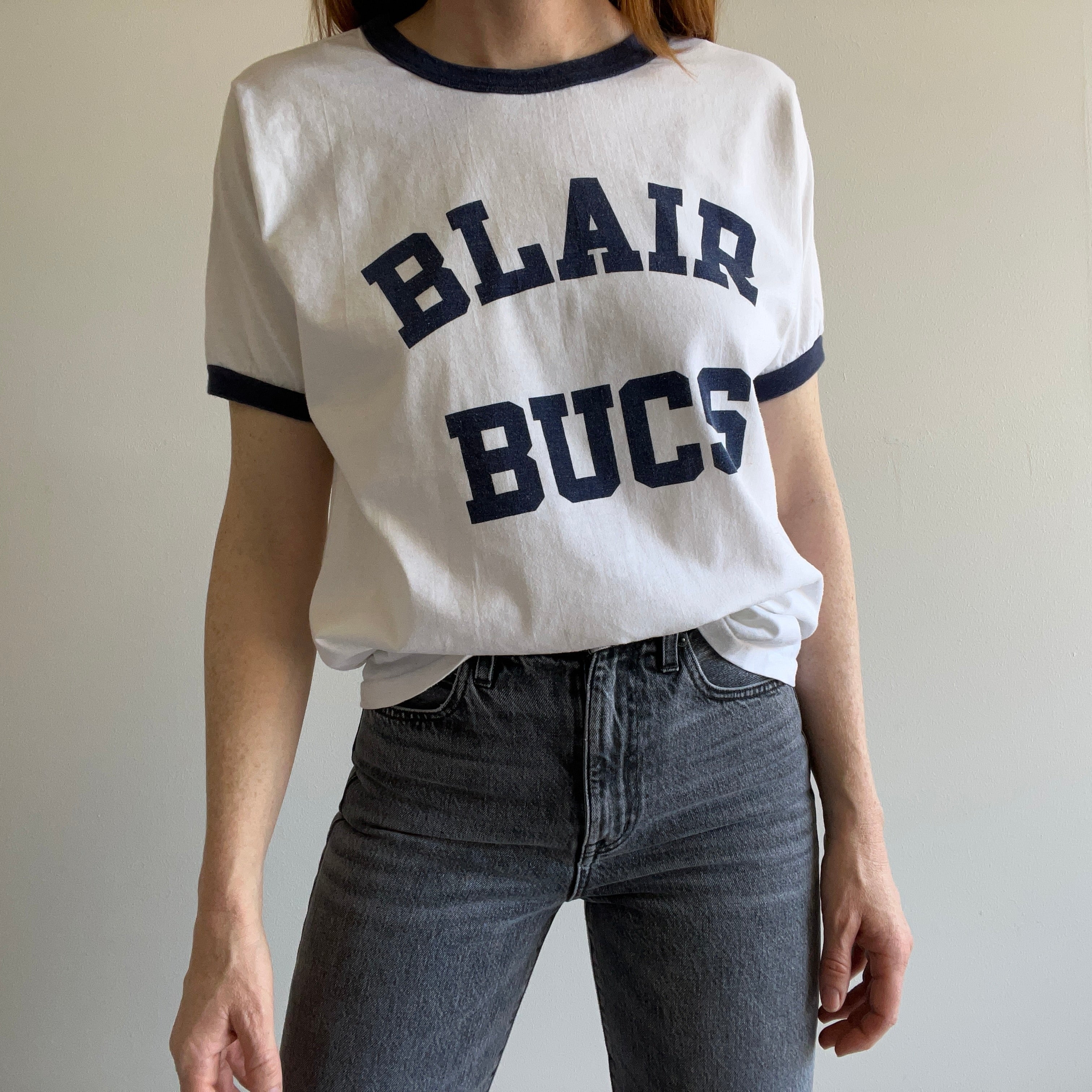 1980s Champion Brand Blair Bucs with Sharpie on the Backside Ring T-Shirt