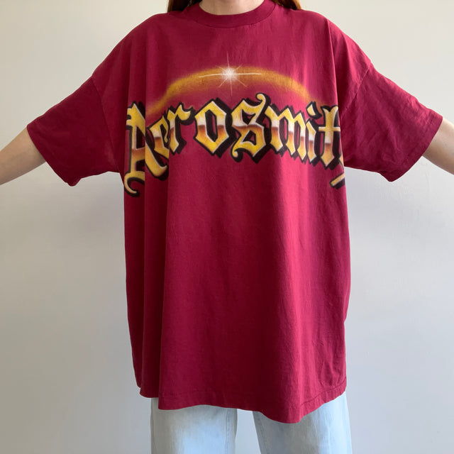 T-shirt Aerosmith surdimensionné pour aérographe bricolage des années 1990 - Point unique FOTL Best