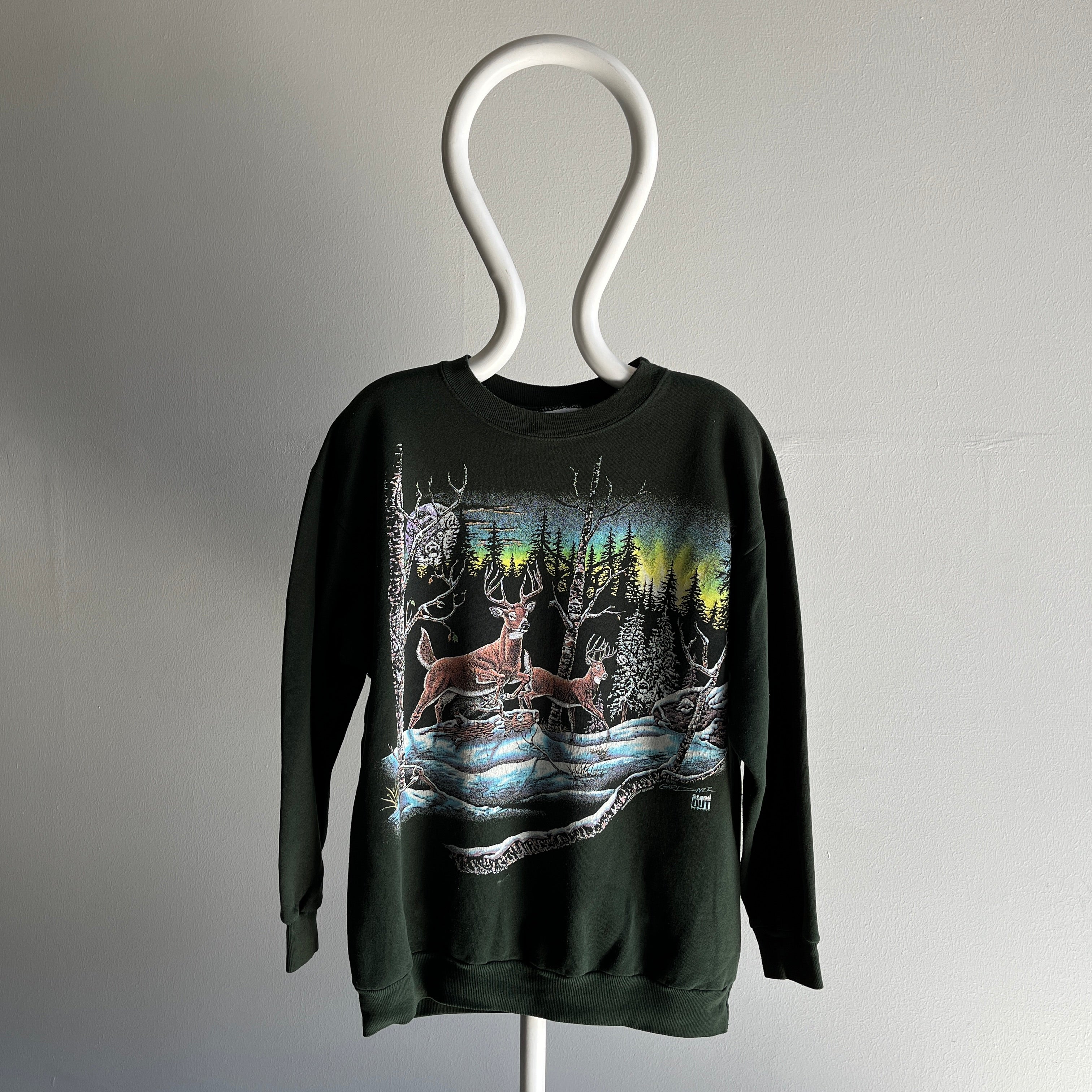 1994 Fabriqué au Canada - Cerf en hiver - Sweat-shirt