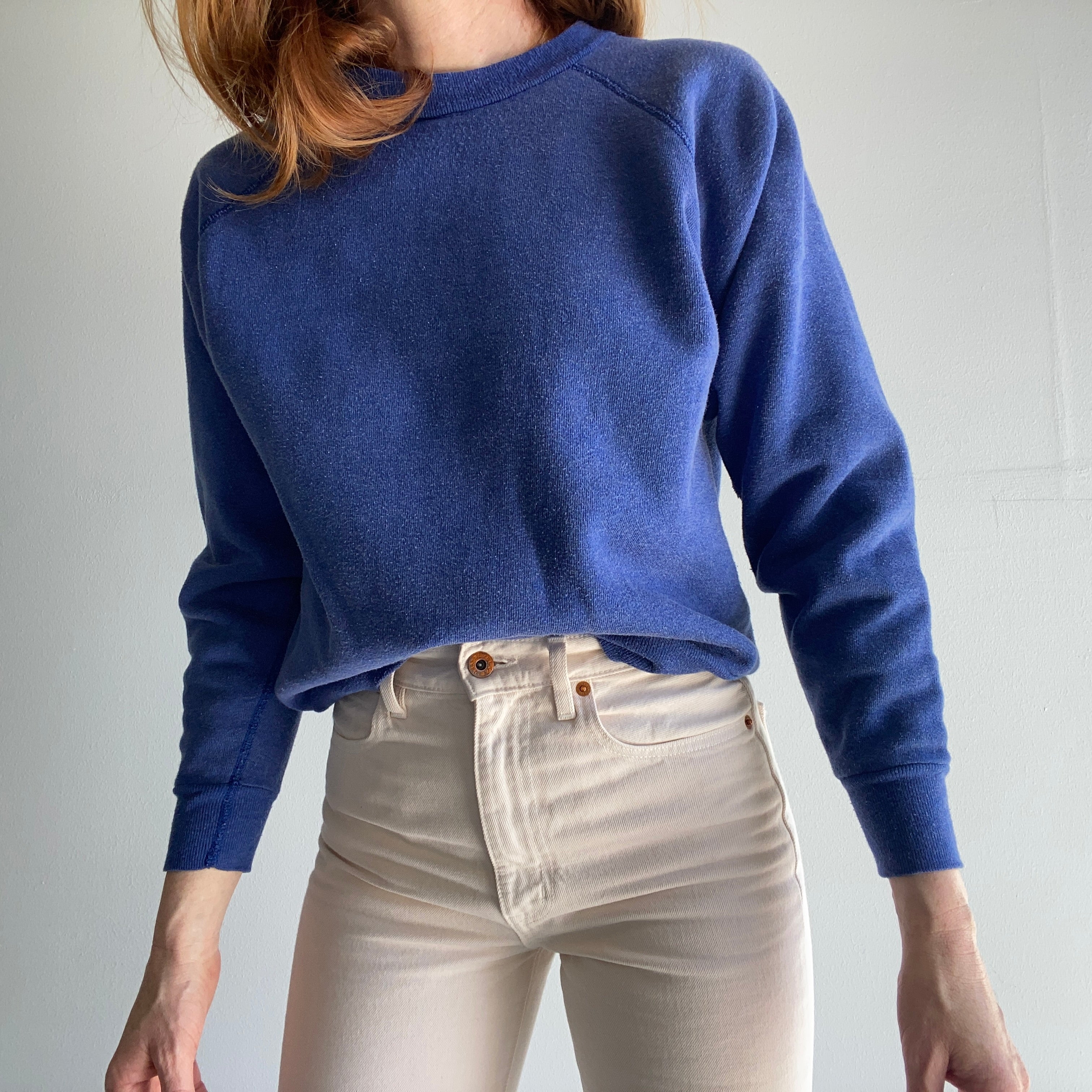 1970/80s Heather Blue Blank Raglan