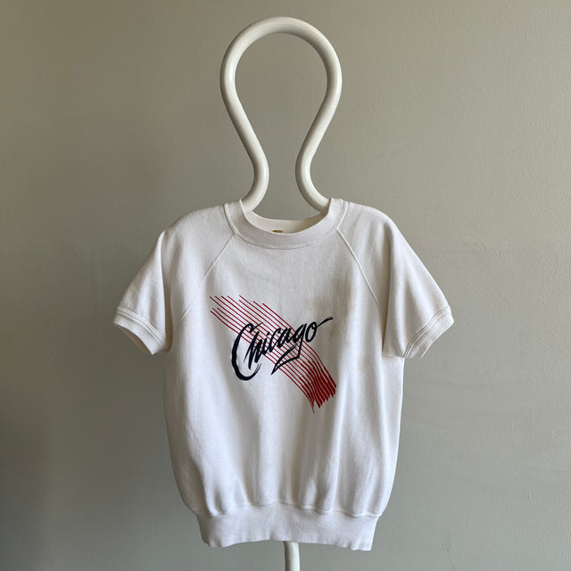 1980s Stained Chicago Short Sleeve Warm Up by Velva Sheen
