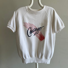 1980s Stained Chicago Short Sleeve Warm Up by Velva Sheen