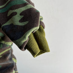 Sweat à capuche zippé camouflage épais des années 1970