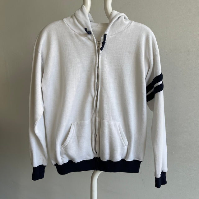 1970/80s Two Tone Hoodie with a Double Stripe - WOW
