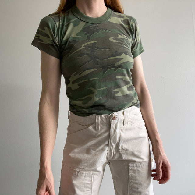 T-shirt camouflage XS des années 1980