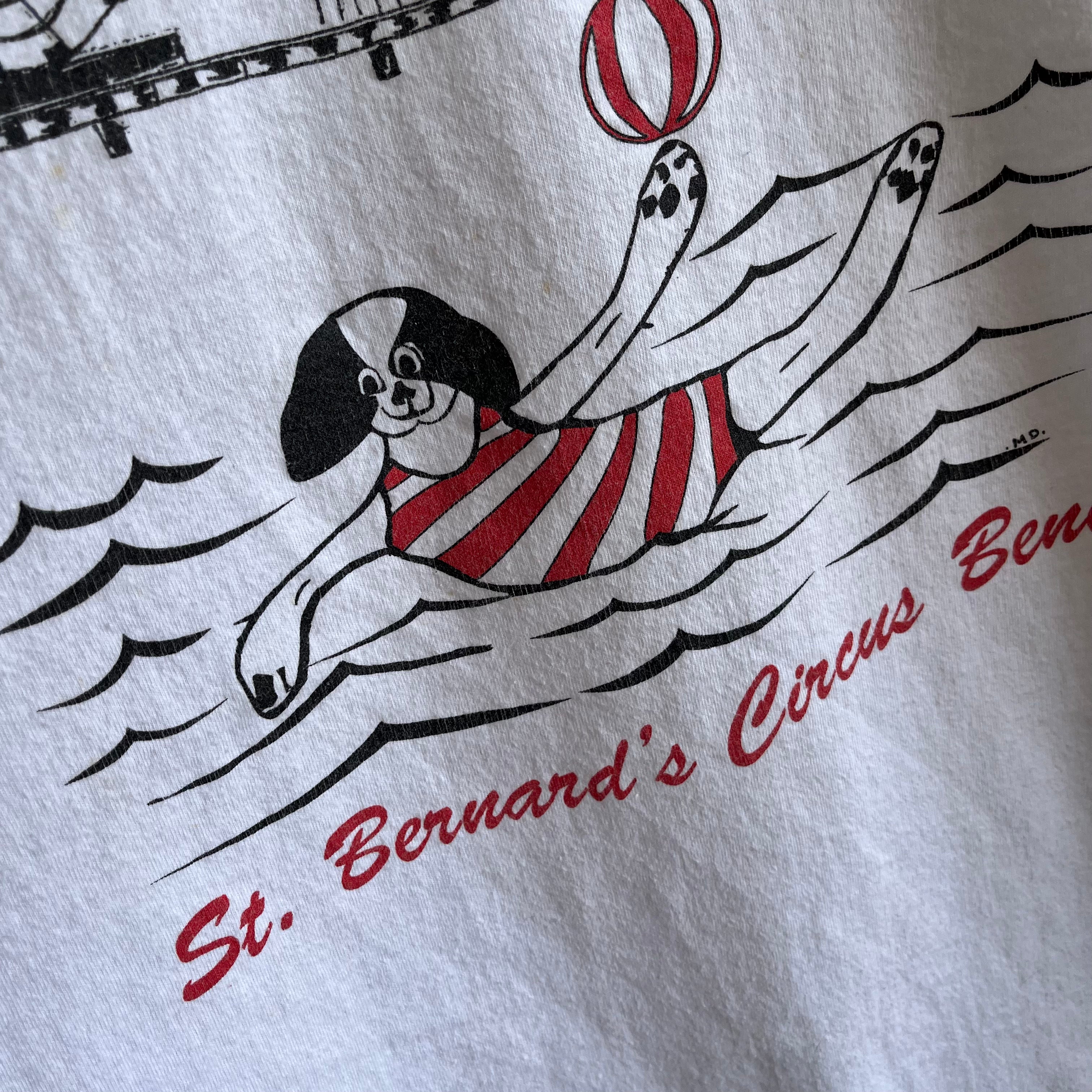 1980s St. Bernard's Circus Benefit Front and Back T-Shirt - WOWOWOWOW