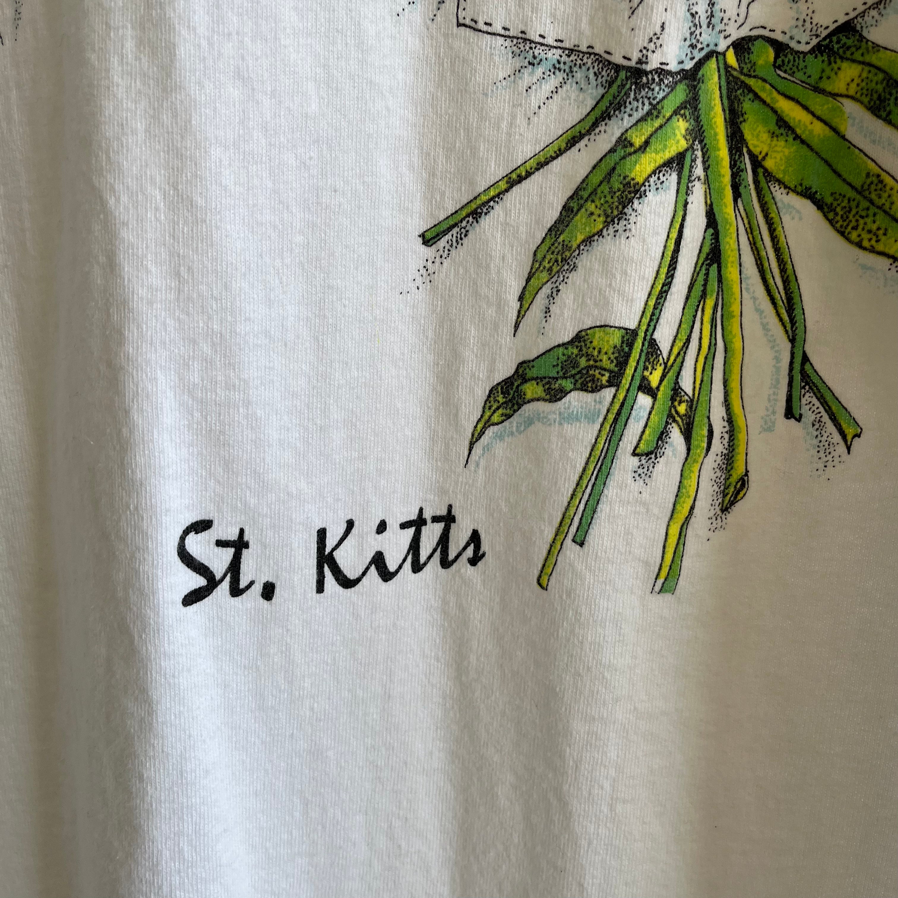 T-shirt St. Kitts Trompe L'oeil Touristique des années 1980