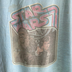 1977 Star Wars Faded and Stained Wide Pinstriped T-Shirt