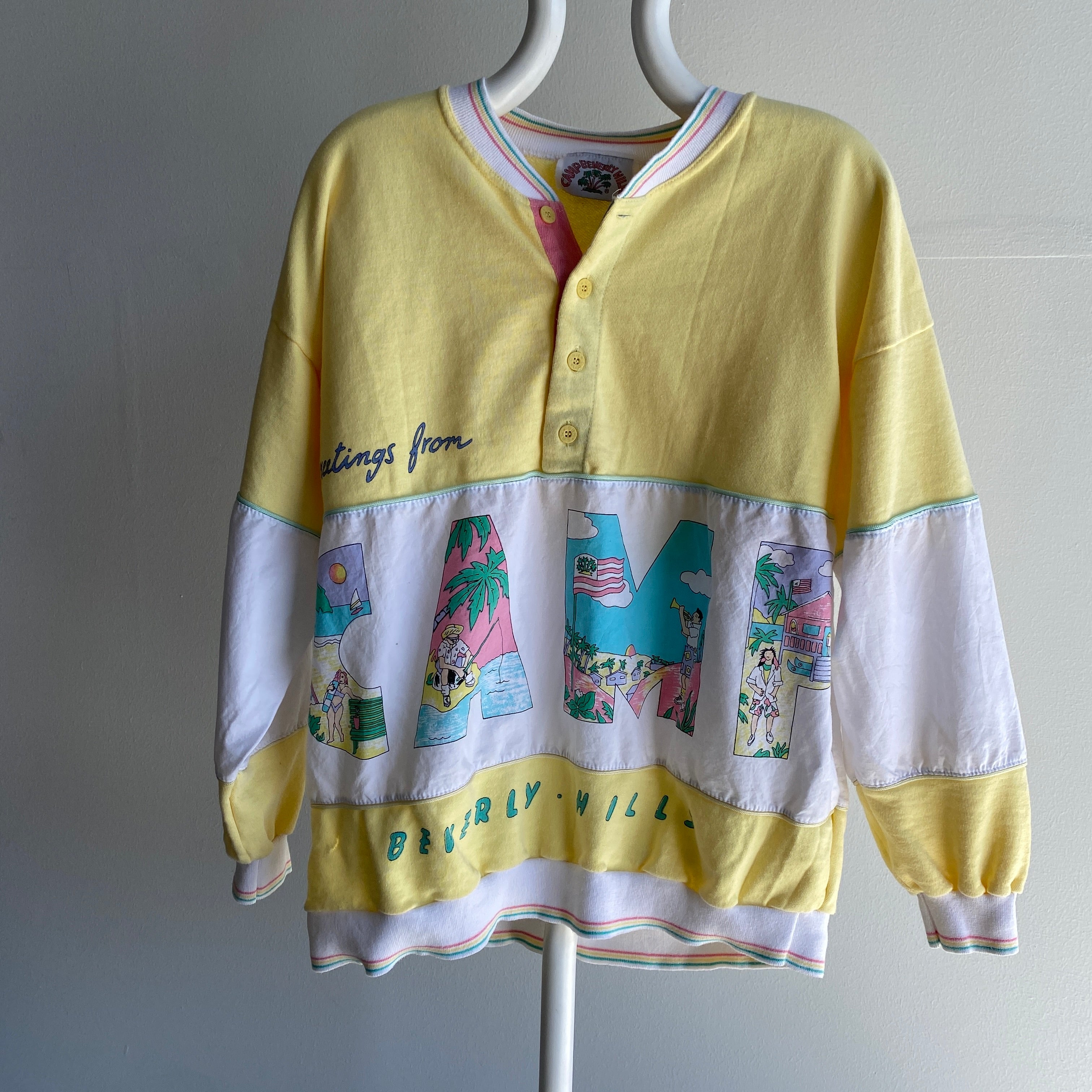 ON HOLD for JULIE 1980s Rare Collectible CAMP Beverly Hills Long Sleeve Top