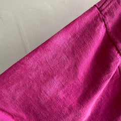 1990s Oversized Magenta Pink Pocket T-Shirt with Fade Marks