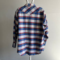 1990s Red, White and Blue Wrangler Western Flannel