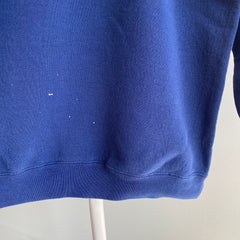 1990s Lee Brand Heavier Gauge Paint Stained Blank Navy Sweatshirt