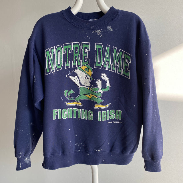 1990s Notre Dame University Paint Stained Champion by Hanes Sweatshirt