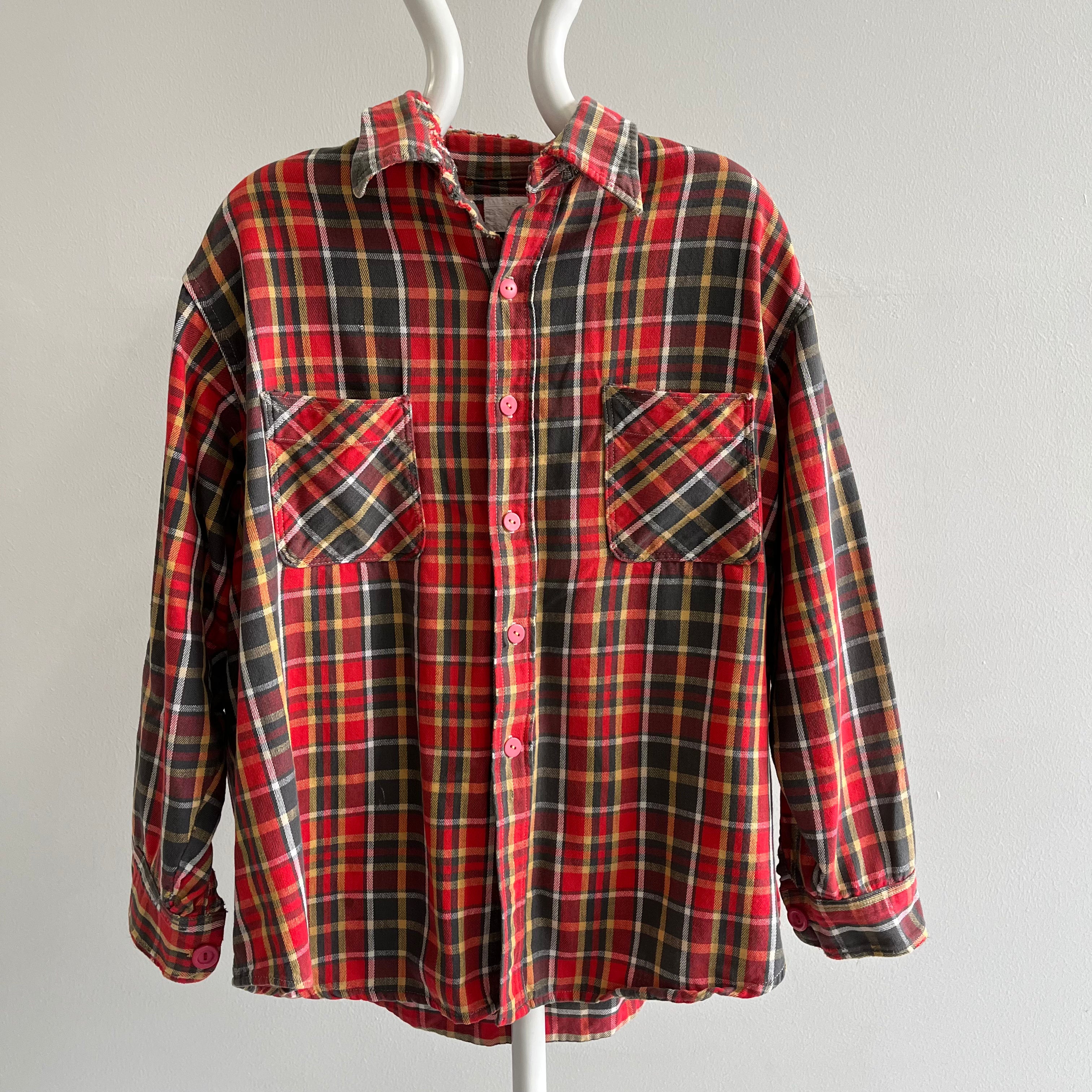 1980s Worn and Mended Elbow Patched Big Mac Flannel - Swoon