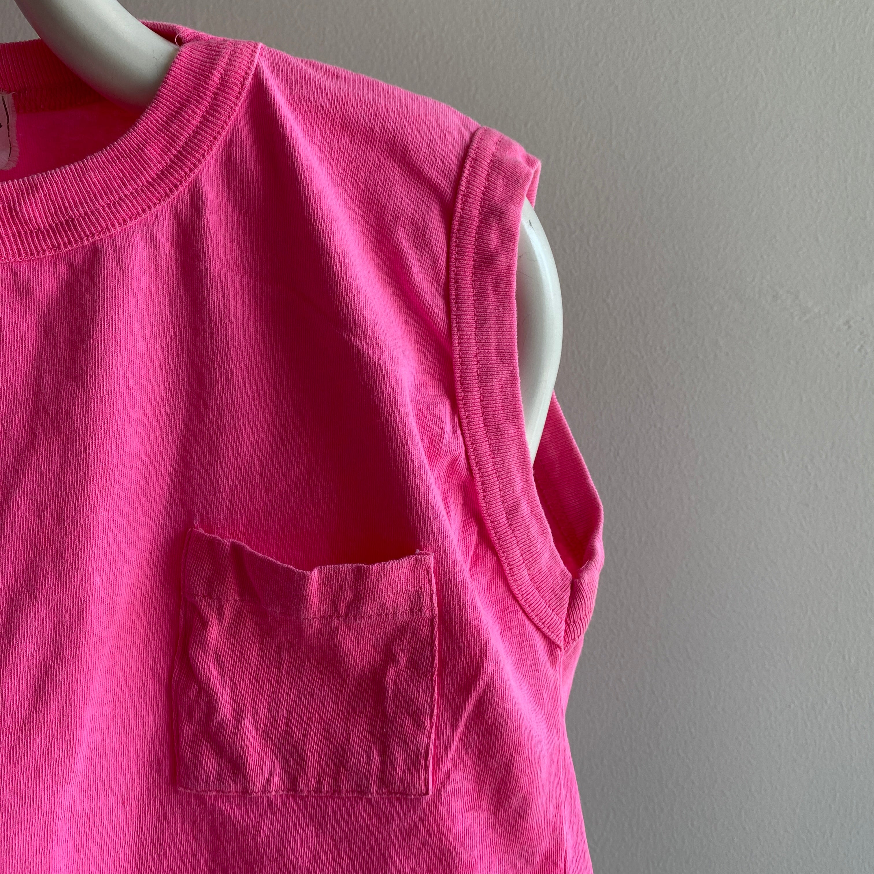 1980s HOT HOT Pink Cotton Crop Top - Oh My!