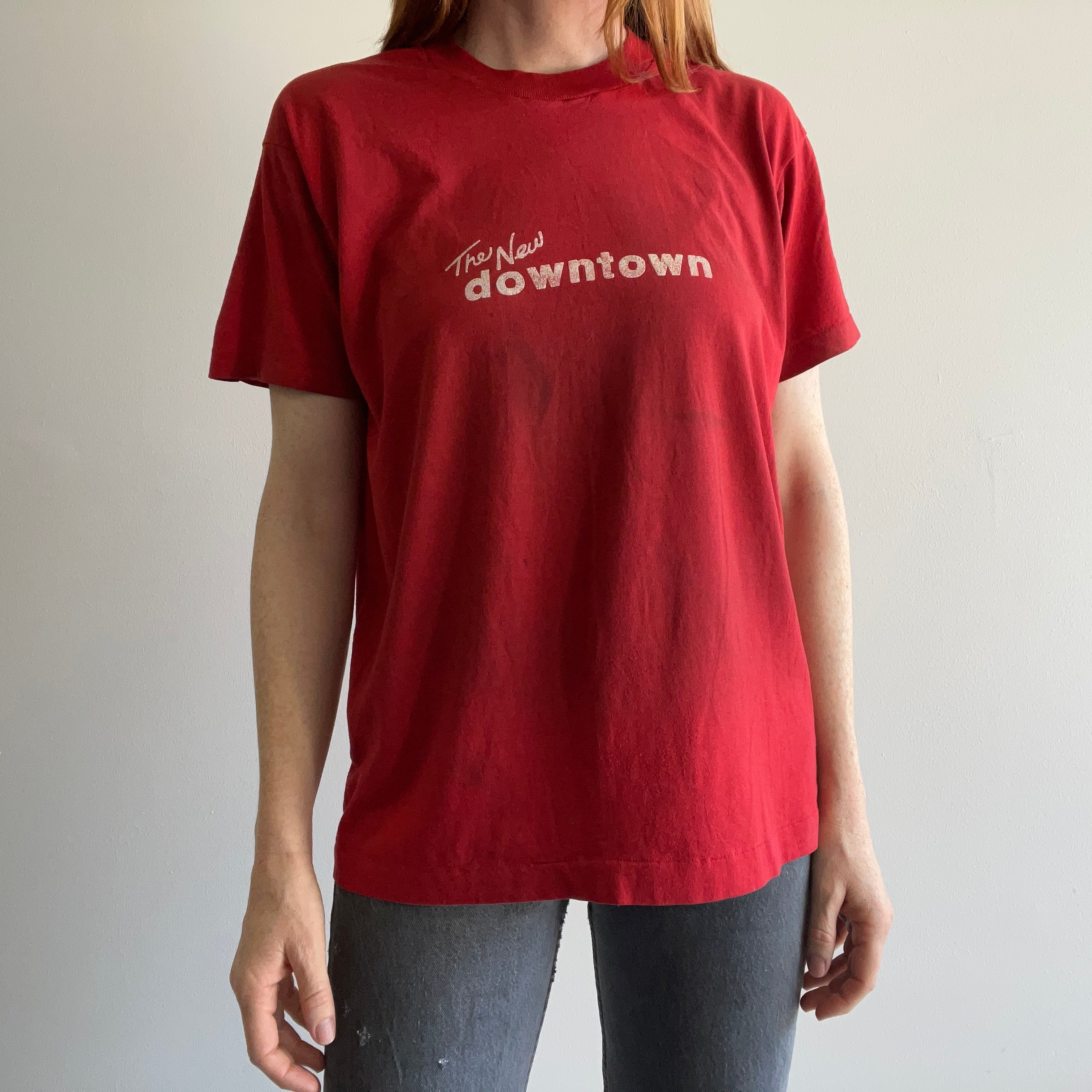 T-shirt The New Downtown Stained des années 1980